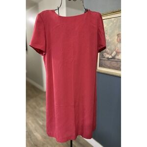 Talbots Vintage Petite Pink 100% Silk Sheath Dress Zip
